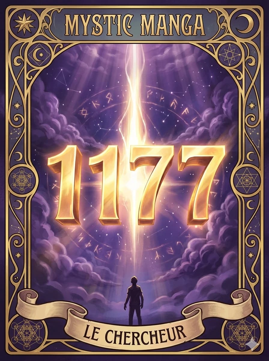 Carte mystique du nombre des anges 1177 — L'Éveil du Chercheur