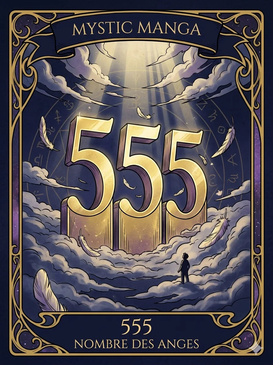 Carte mystique du nombre des anges 555 — Le Tourbillon du Changement