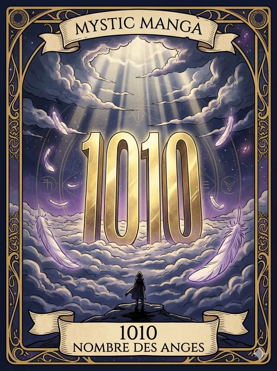 Carte mystique du nombre des anges 1010 — L'Éveil sur le Seuil du Nouveau