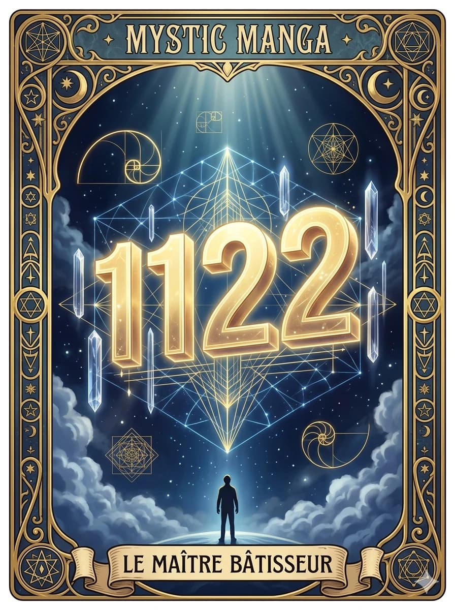 Carte mystique du nombre des anges 1122 — Le Portail des Maîtres Bâtisseurs