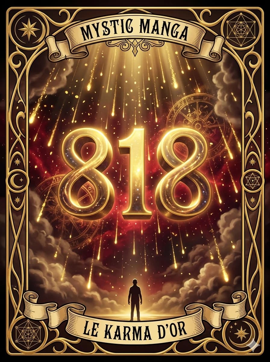 Carte mystique du nombre des anges 818 — La Boucle de l'Abondance Karmique
