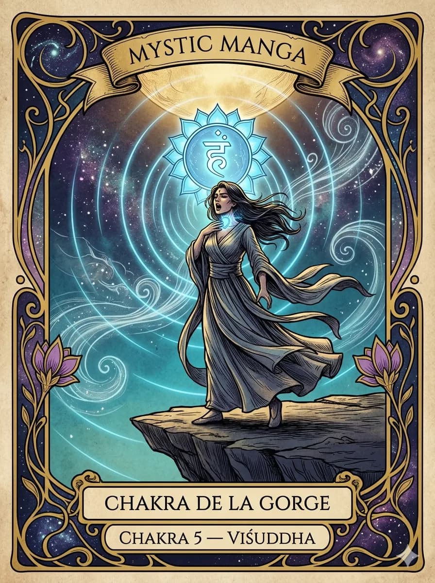 Mystical card of the Throat Chakra (Viśuddha)