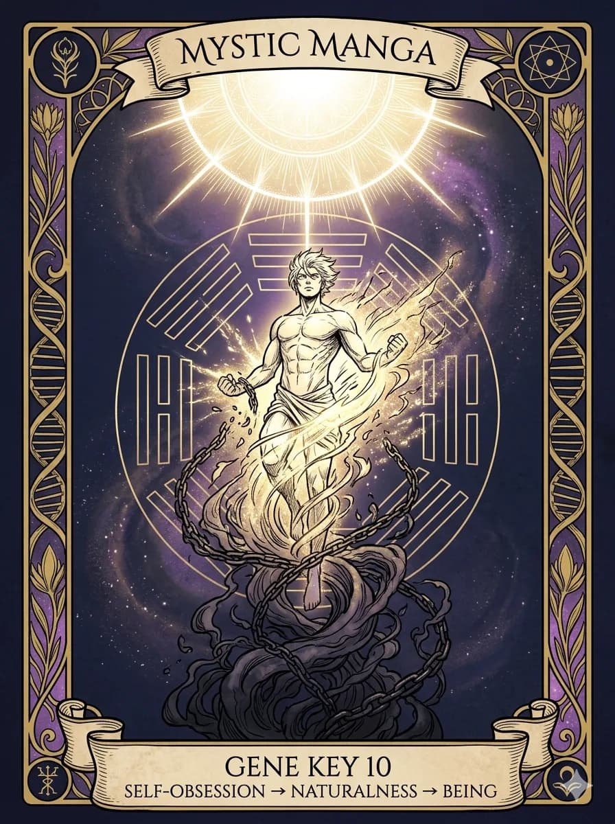 Mystical card of Gene Key 10 — Self-Obsession → Naturalness → Being