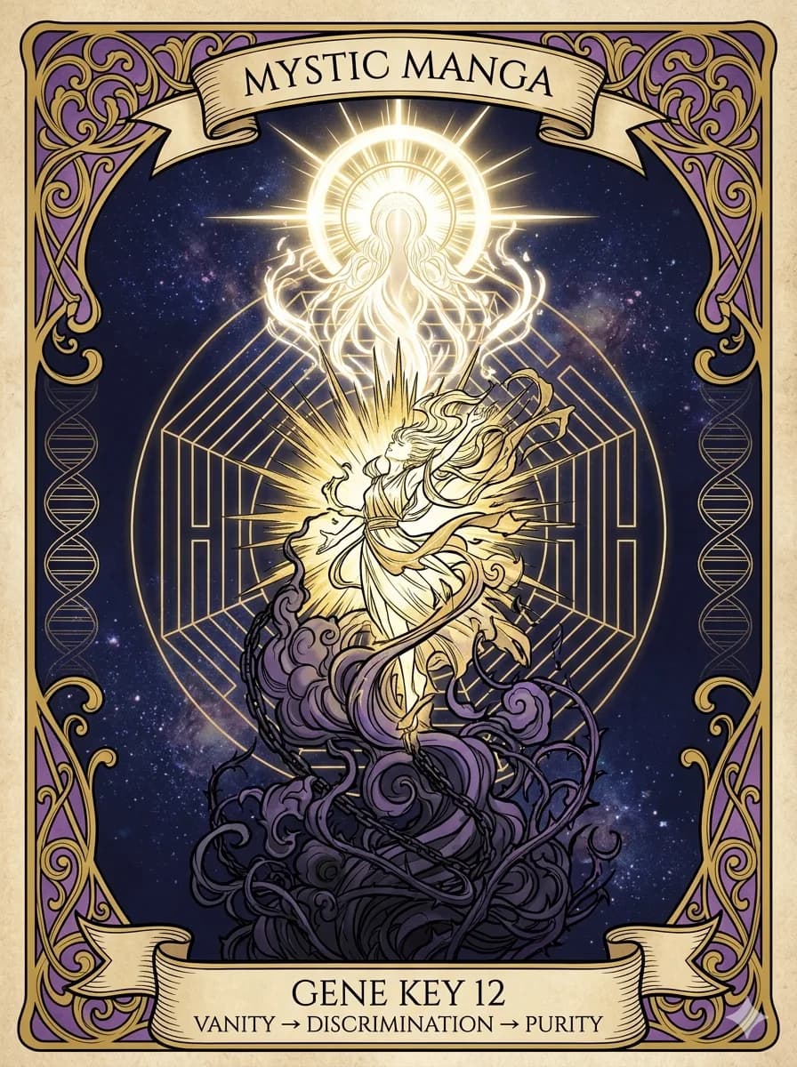 Mystical card of Gene Key 12 — Vanity → Discrimination → Purity