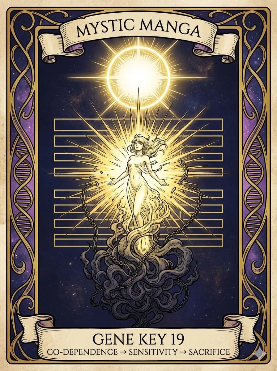 Mystical card of Gene Key 19 — Co-Dependence → Sensitivity → Sacrifice