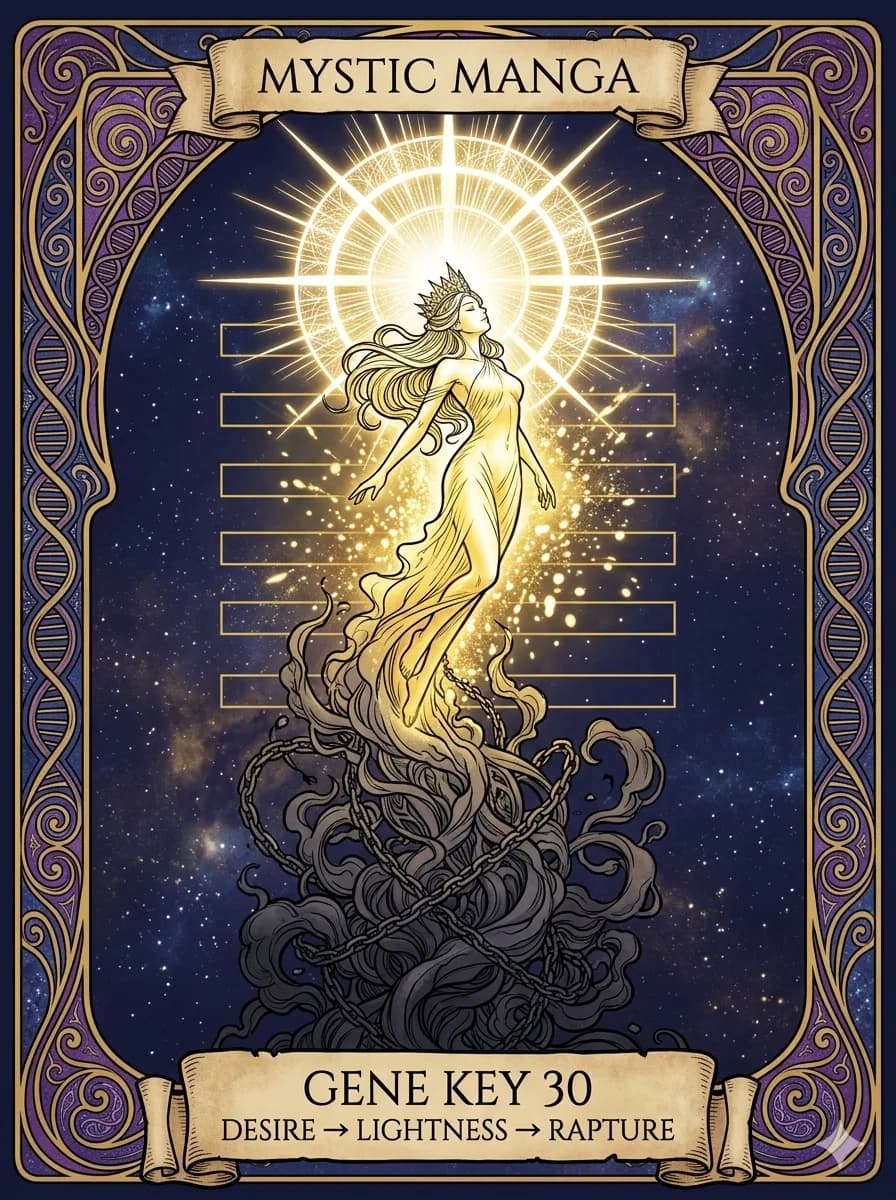 Mystical card of Gene Key 30 — Desire → Lightness → Rapture