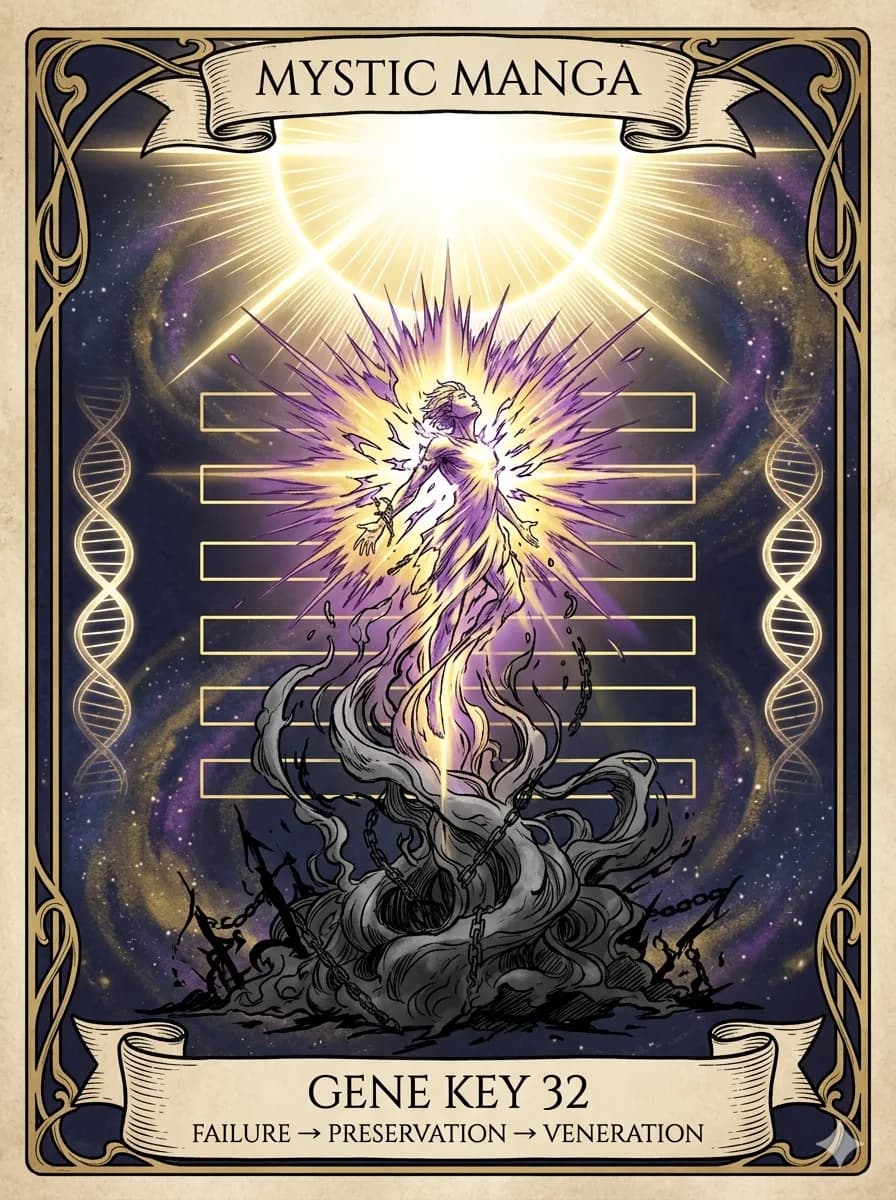 Mystical card of Gene Key 32 — Failure → Preservation → Veneration