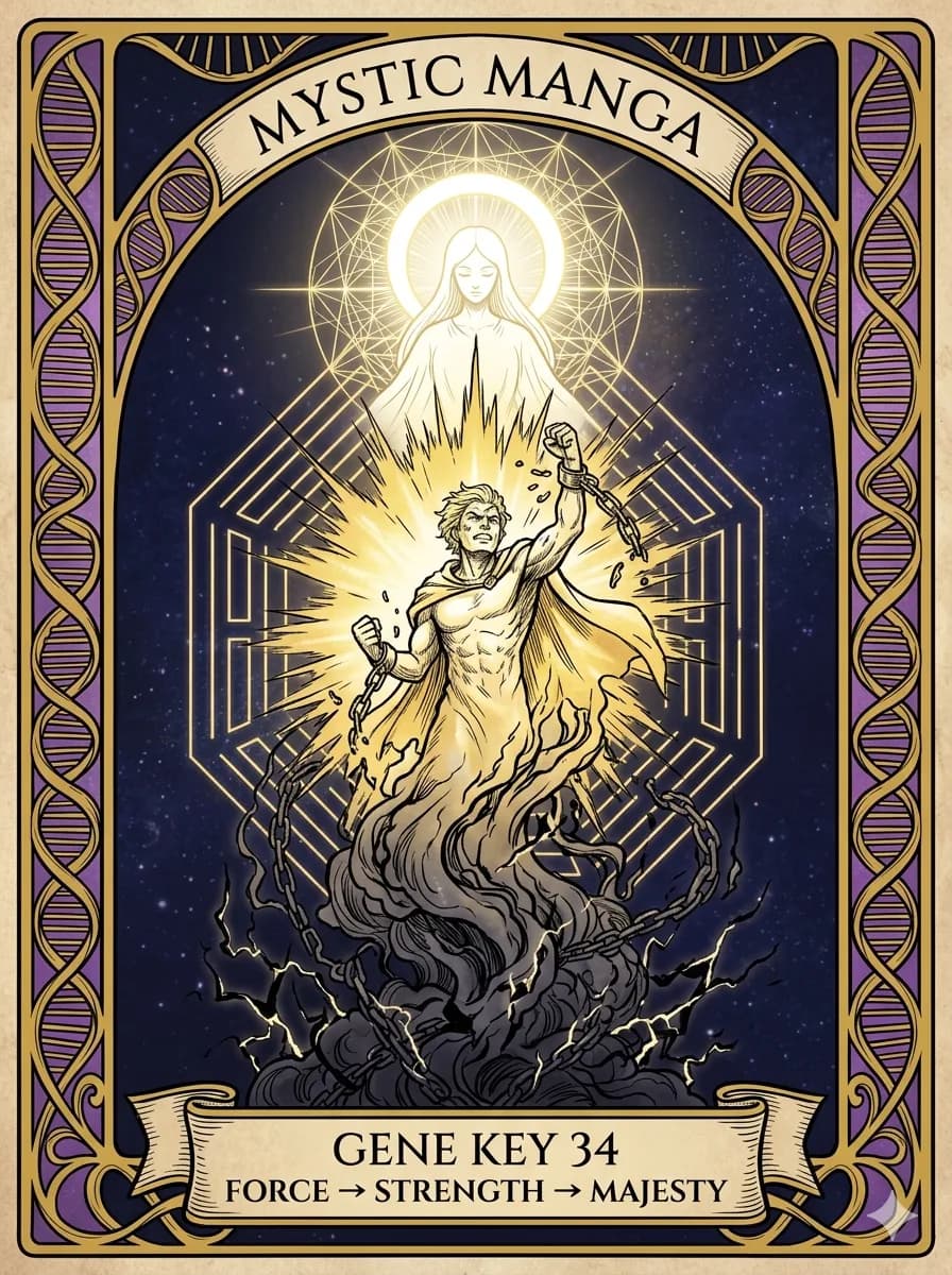 Mystical card of Gene Key 34 — Force → Strength → Majesty