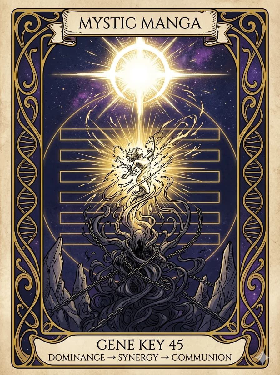 Mystical card of Gene Key 45 — Dominance → Synergy → Communion