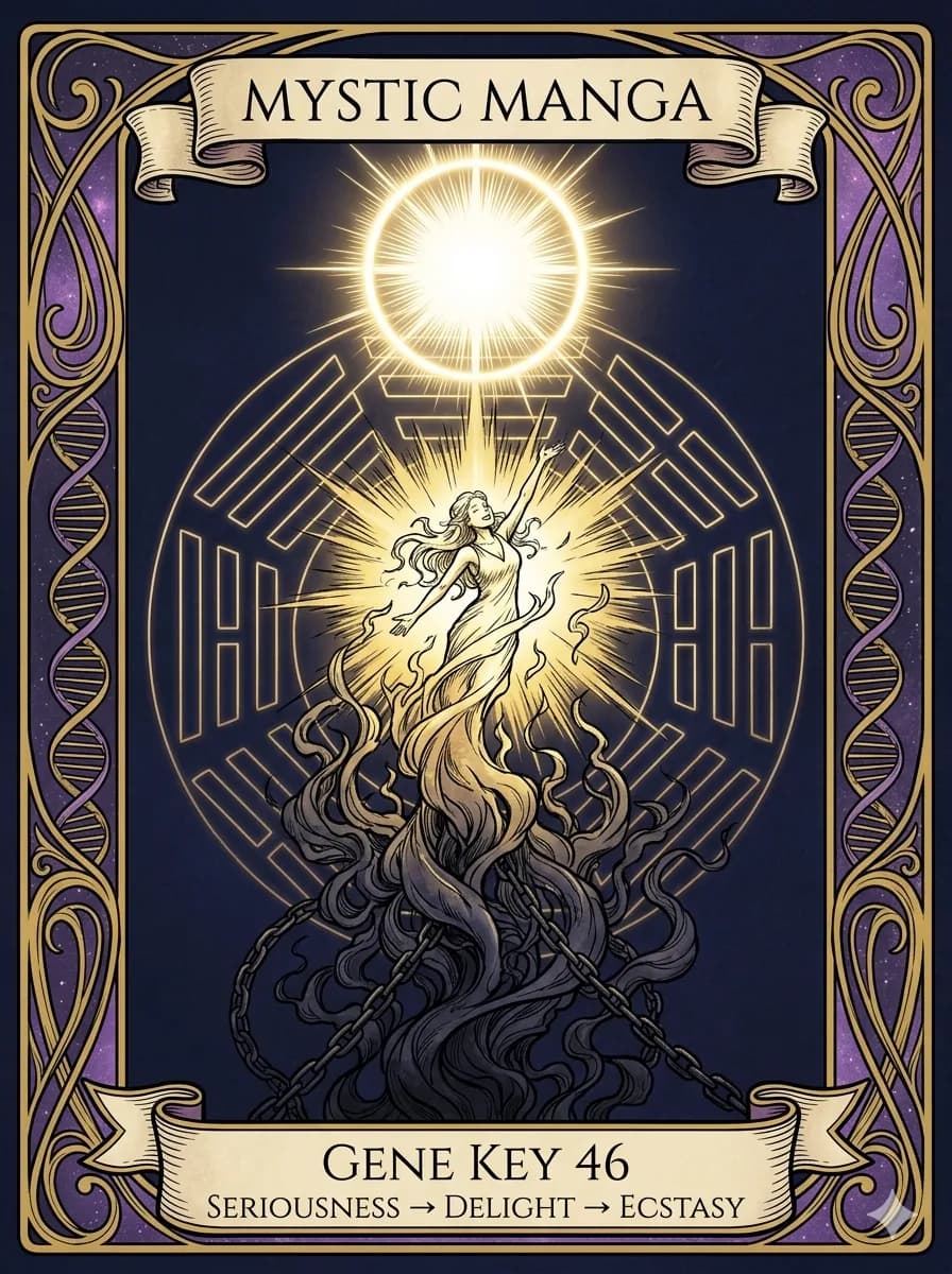 Mystical card of Gene Key 46 — Seriousness → Delight → Ecstasy