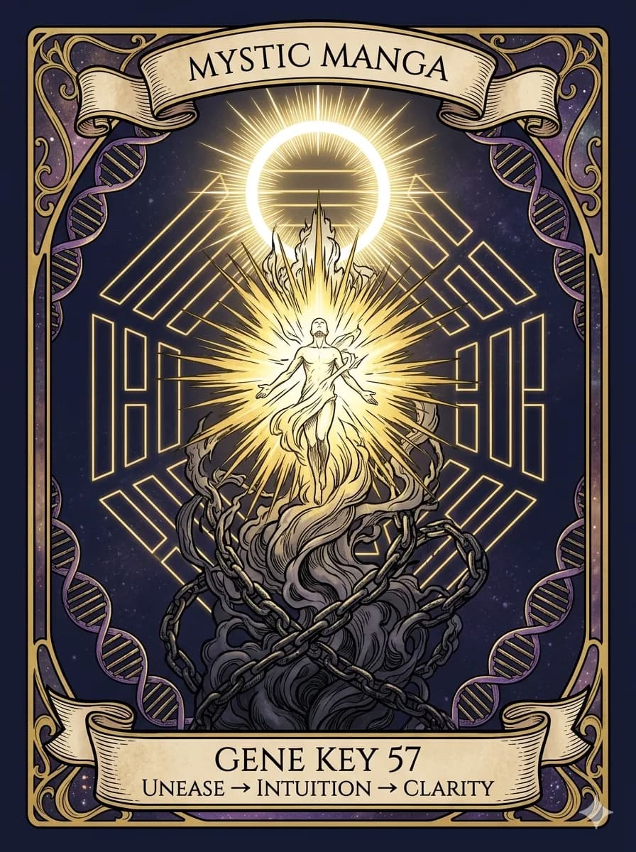 Mystical card of Gene Key 57 — Unease → Intuition → Clarity