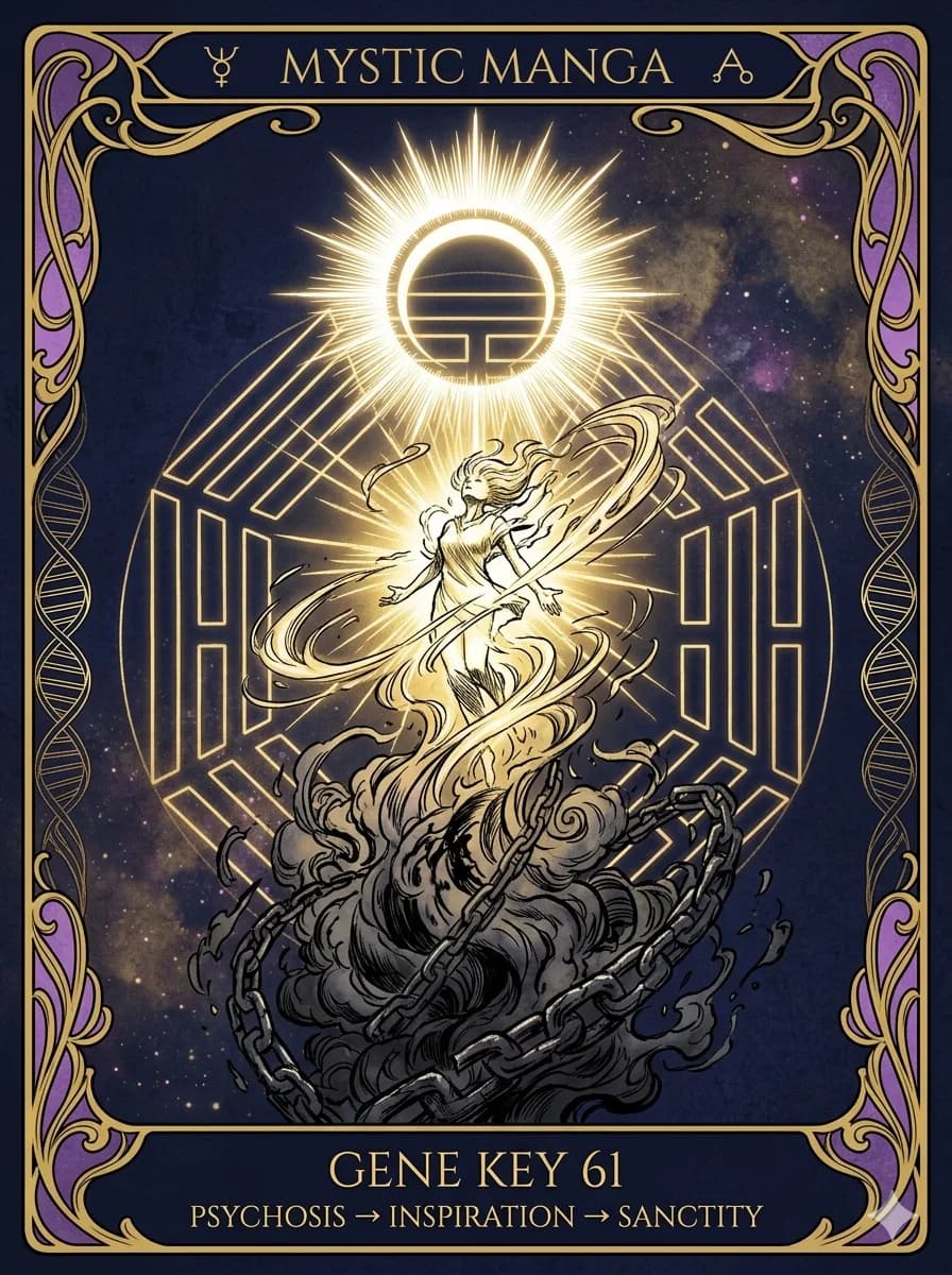 Mystical card of Gene Key 61 — Psychosis → Inspiration → Sanctity