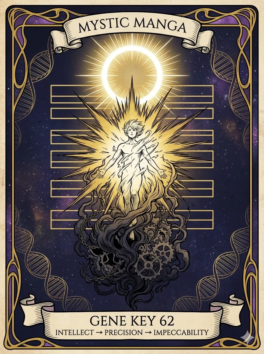 Mystical card of Gene Key 62 — Intellect → Precision → Impeccability