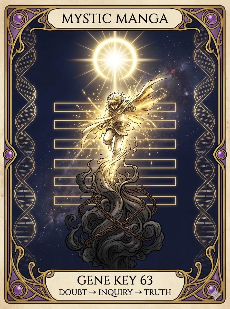 Mystical card of Gene Key 63 — Doubt → Inquiry → Truth