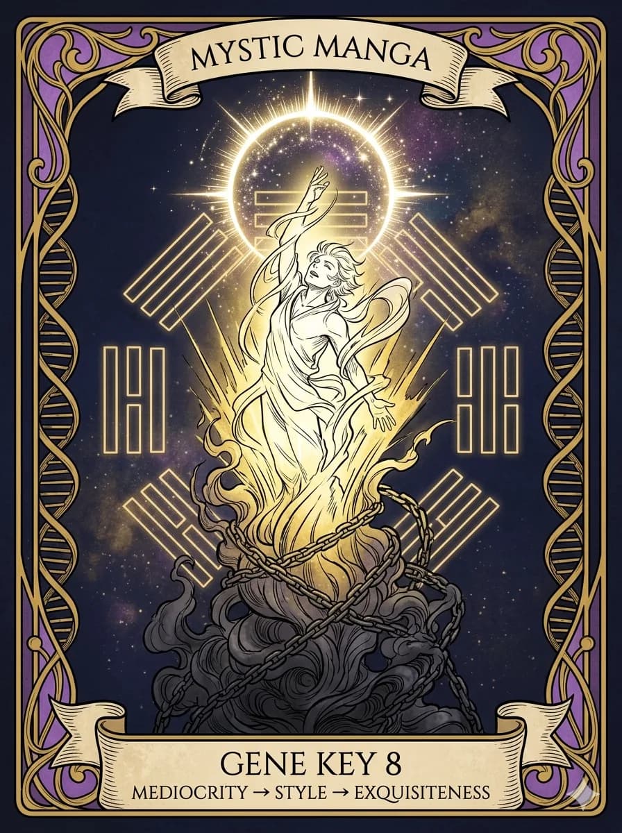 Mystical card of Gene Key 8 — Mediocrity → Style → Exquisiteness