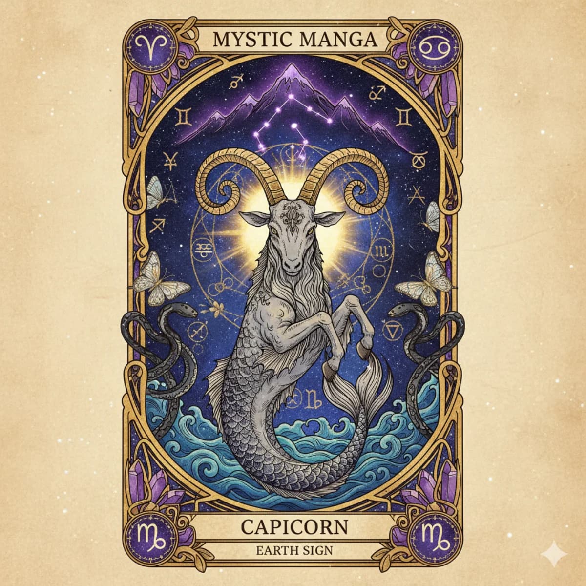 Capricorn zodiac card — Mystic Manga