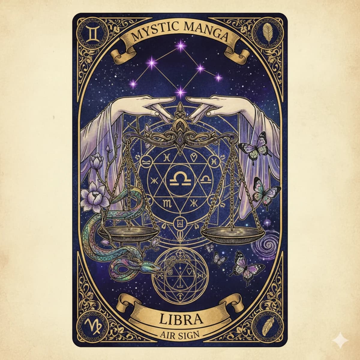 Libra zodiac card — Mystic Manga