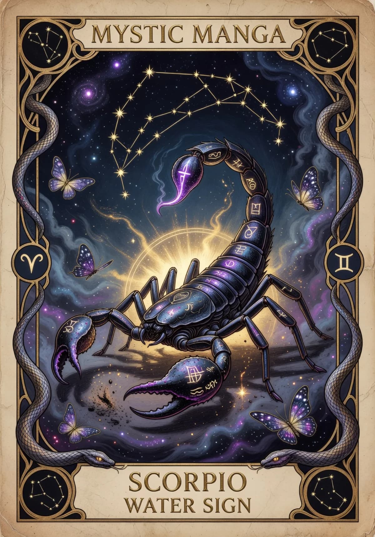 Scorpio zodiac card — Mystic Manga
