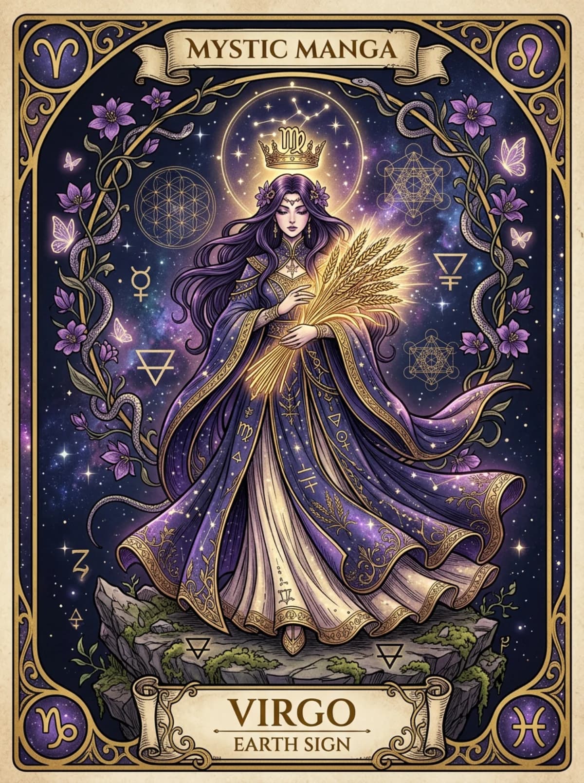 Virgo zodiac card — Mystic Manga